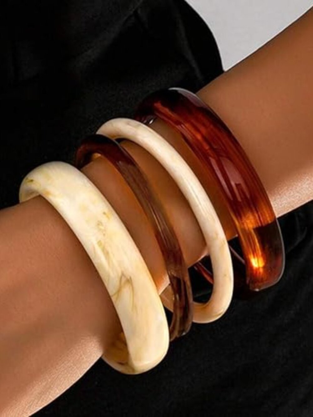 New - Acrylic Bangles Bracelets for Women, Irregular Acrylic Resin Chunky - Picture 1 of 3